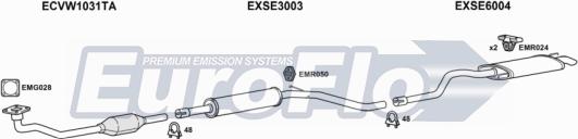 EuroFlo VWCAD19D 7001C - Система выпуска ОГ abcparts.ee