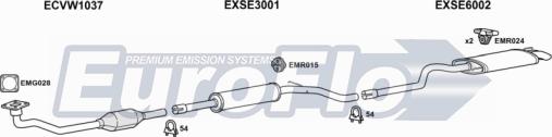 EuroFlo VWCAD19D 7001F - Система выпуска ОГ abcparts.ee