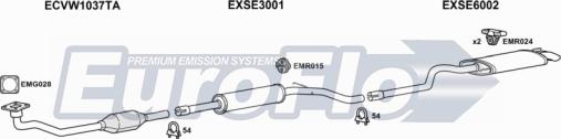 EuroFlo VWCAD19D 7001G - Система выпуска ОГ abcparts.ee