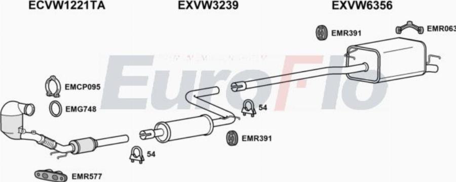 EuroFlo VWCAD14 6008 - Система выпуска ОГ abcparts.ee
