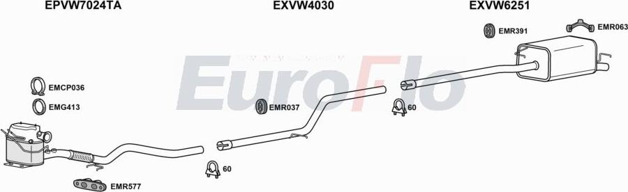 EuroFlo VWCAD20D 7008 - Система выпуска ОГ abcparts.ee