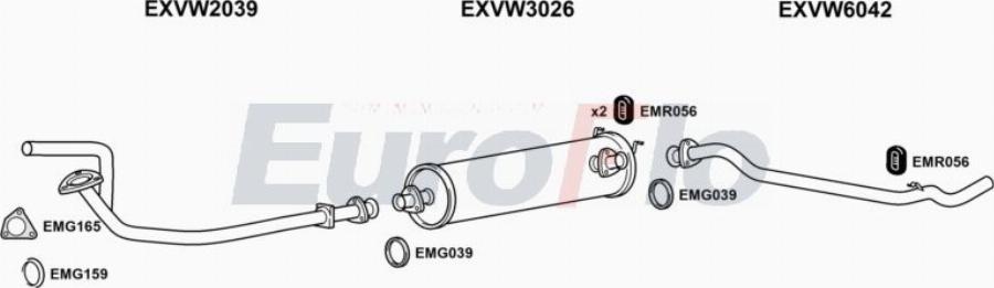 EuroFlo VWLT24D 7001A00 - Система выпуска ОГ abcparts.ee