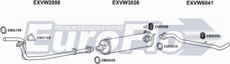 EuroFlo VWLT24D 7001E - Система выпуска ОГ abcparts.ee