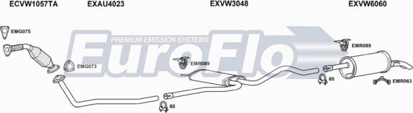EuroFlo VWPAS19D 3022D - Система выпуска ОГ abcparts.ee
