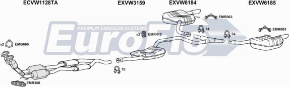 EuroFlo VWPAS36 3001 - Система выпуска ОГ abcparts.ee