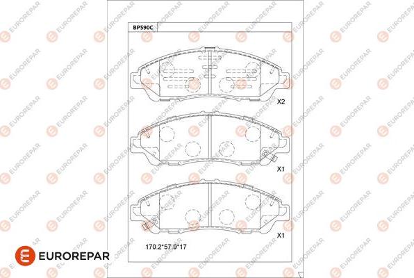 EUROREPAR 1681253180 - Тормозные колодки, дисковые, комплект abcparts.ee