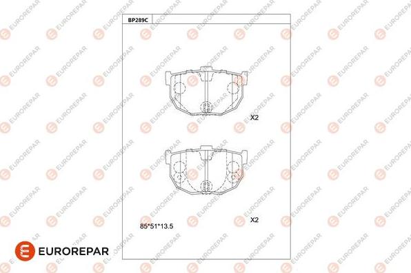 EUROREPAR 1681215780 - Тормозные колодки, дисковые, комплект abcparts.ee