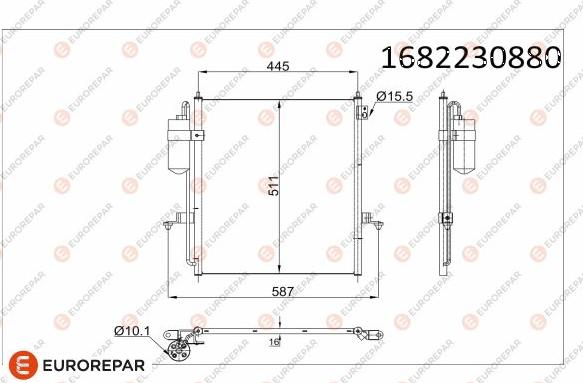 EUROREPAR 1682230880 - Конденсатор кондиционера abcparts.ee