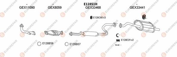 EUROREPAR EXH100143 - Система выпуска ОГ abcparts.ee