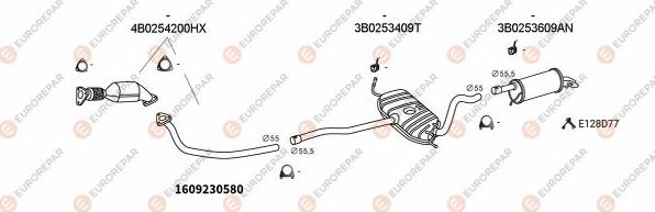 EUROREPAR EXH103462 - Система выпуска ОГ abcparts.ee
