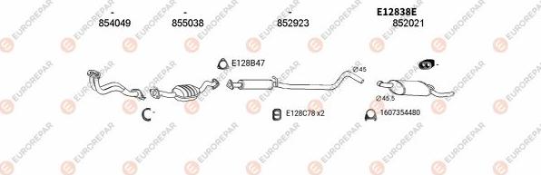 EUROREPAR EXH103221 - Система выпуска ОГ abcparts.ee