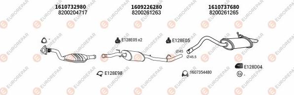 EUROREPAR EXH102400 - Система выпуска ОГ abcparts.ee