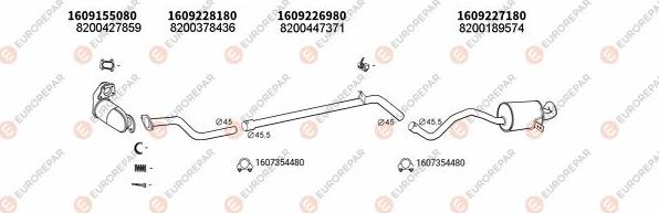 EUROREPAR EXH102436 - Система выпуска ОГ abcparts.ee