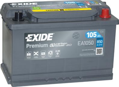 Exide EA1050 - Стартерная аккумуляторная батарея, АКБ abcparts.ee