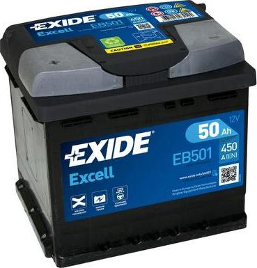 Exide EB501 - Стартерная аккумуляторная батарея, АКБ abcparts.ee