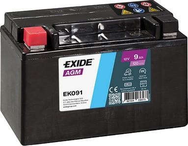Exide EK091 - Стартерная аккумуляторная батарея, АКБ abcparts.ee