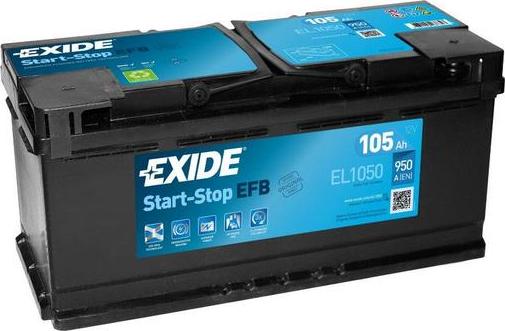 Exide EL1050 - Стартерная аккумуляторная батарея, АКБ abcparts.ee