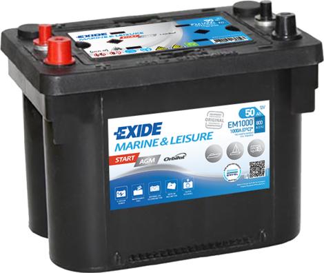 Exide EM1000 - Стартерная аккумуляторная батарея, АКБ abcparts.ee