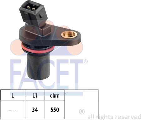 FACET 9.0043 - Датчик положения Распредвала abcparts.ee