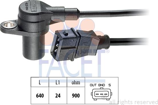FACET 9.0132 - Датчик положения Коленвала, RPM abcparts.ee