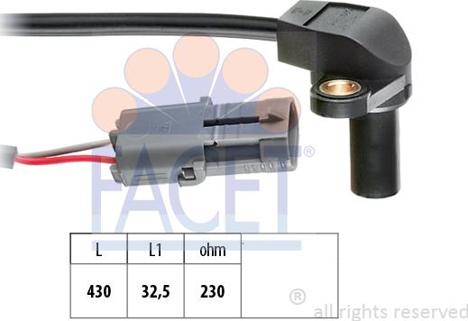 FACET 9.0202 - Датчик положения Коленвала, RPM abcparts.ee