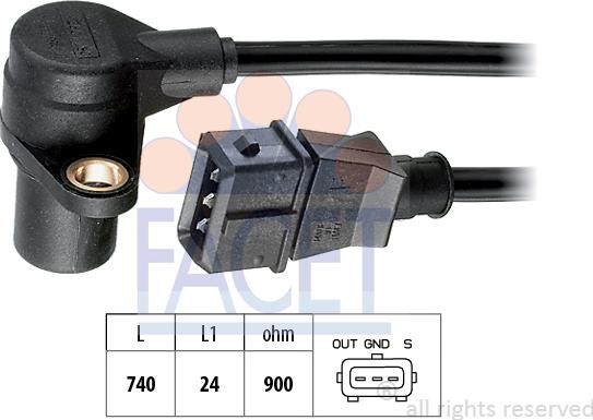 FACET 9.0214 - Датчик положения Коленвала, RPM abcparts.ee