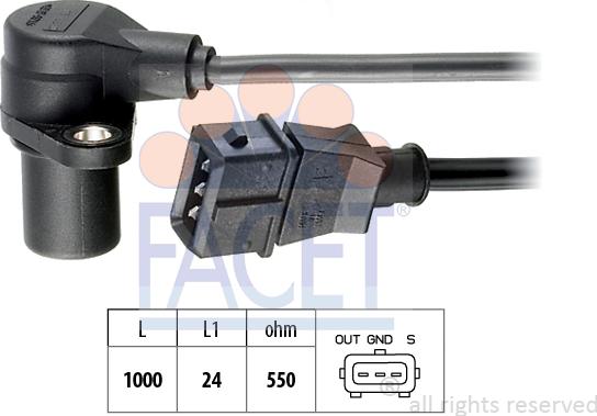 FACET 9.0228 - Датчик положения Коленвала, RPM abcparts.ee