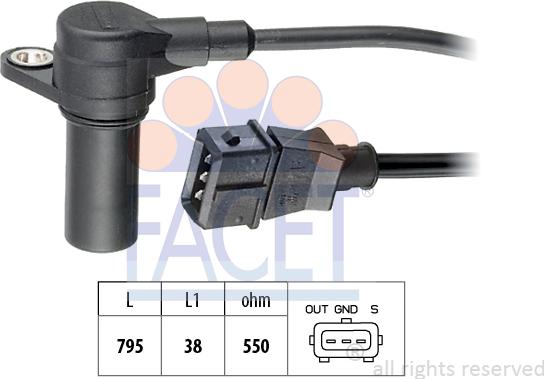 FACET 9.0274 - Датчик положения Коленвала, RPM abcparts.ee