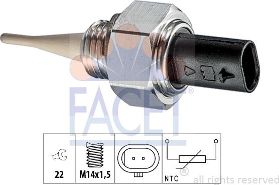 FACET 10.4051 - Датчик, температура впускаемого воздуха abcparts.ee
