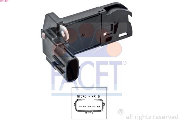 FACET 10.1431 - Датчик потока, массы воздуха abcparts.ee
