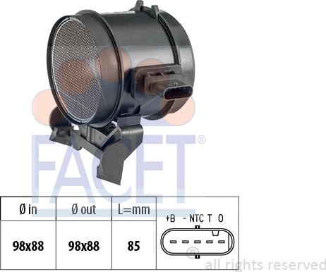 FACET 10.1355 - Датчик потока, массы воздуха abcparts.ee