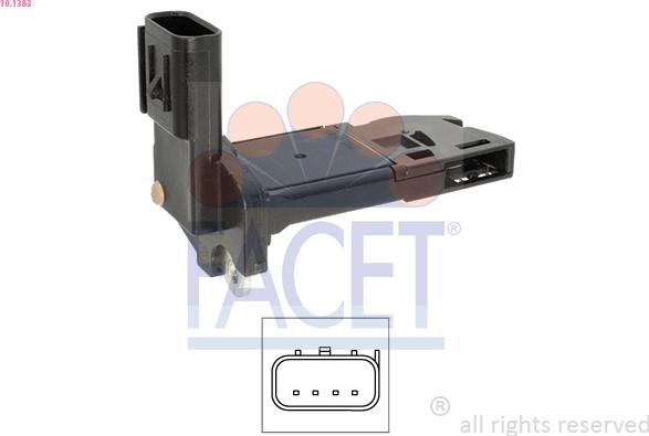 FACET 10.1383 - Датчик потока, массы воздуха abcparts.ee