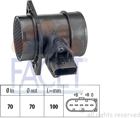 FACET 10.1212 - Датчик потока, массы воздуха abcparts.ee