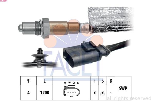 FACET 10.8614 - Лямбда-зонд, датчик кислорода abcparts.ee