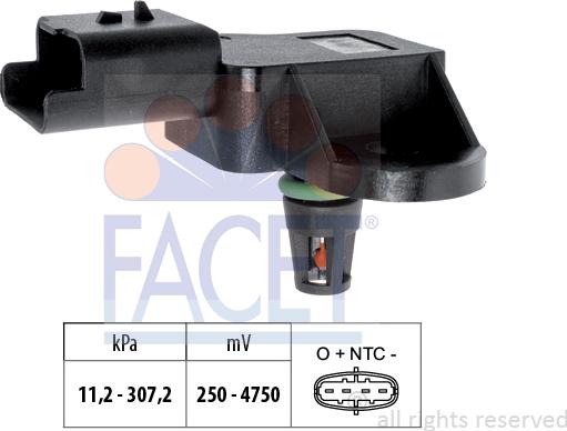 FACET 10.3220 - Датчик, давление наддува abcparts.ee