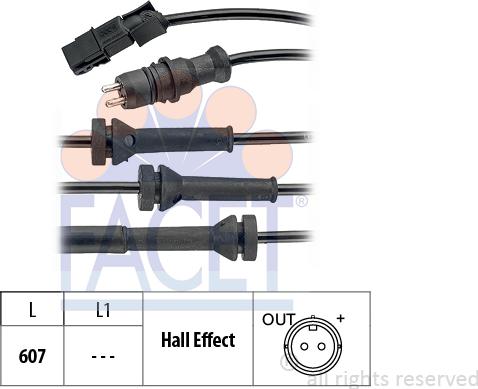 FACET 21.0069 - ABS датчик, частота вращения колеса abcparts.ee