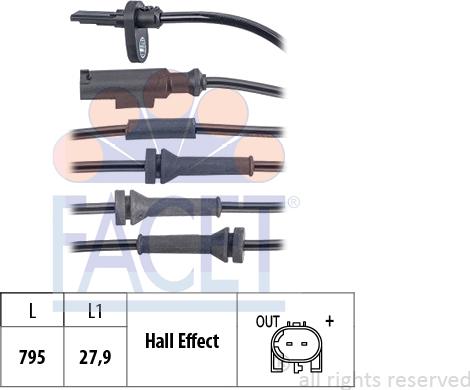 FACET 21.0142 - ABS датчик, частота вращения колеса abcparts.ee