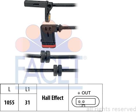 FACET 21.0189 - ABS датчик, частота вращения колеса abcparts.ee