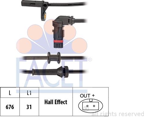 FACET 21.0187 - ABS датчик, частота вращения колеса abcparts.ee