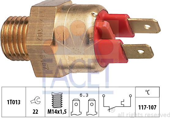 FACET 7.5157 - Термовыключатель, вентилятор радиатора / кондиционера abcparts.ee