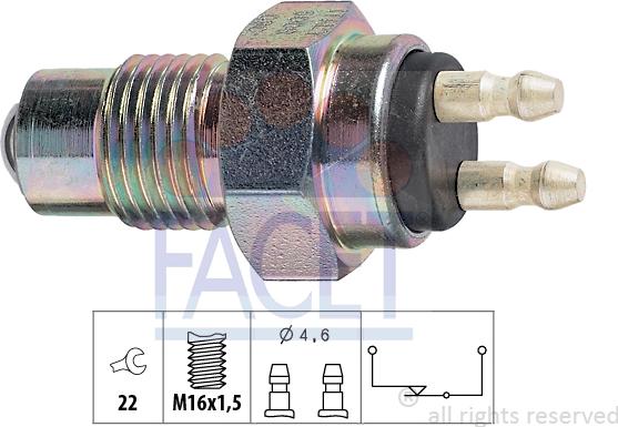 FACET 7.6008 - Датчик включения фары заднего хода abcparts.ee