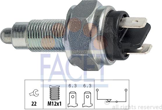 FACET 7.6019 - Датчик включения фары заднего хода abcparts.ee
