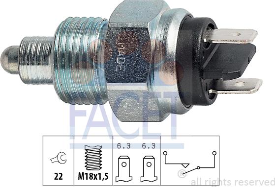 FACET 7.6133 - Датчик включения фары заднего хода abcparts.ee