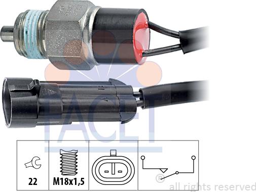 FACET 7.6239 - Датчик включения фары заднего хода abcparts.ee