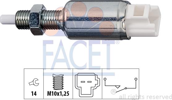 FACET 7.1258 - Выключатель, привод сцепления (Tempomat) abcparts.ee