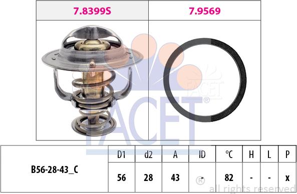 FACET 7.8444 - Термостат охлаждающей жидкости / корпус abcparts.ee