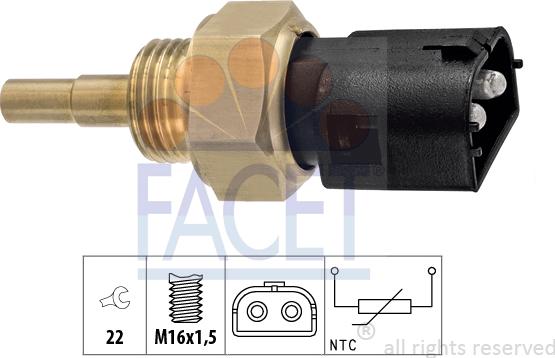 FACET 7.3409 - Andur,Jahutusvedeliku temp. abcparts.ee