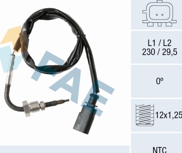 FAE 68619 - Датчик, температура выхлопных газов abcparts.ee