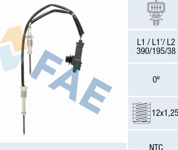 FAE 68611 - Датчик, температура выхлопных газов abcparts.ee