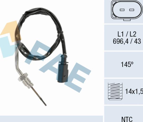 FAE 68639 - Датчик, температура выхлопных газов abcparts.ee